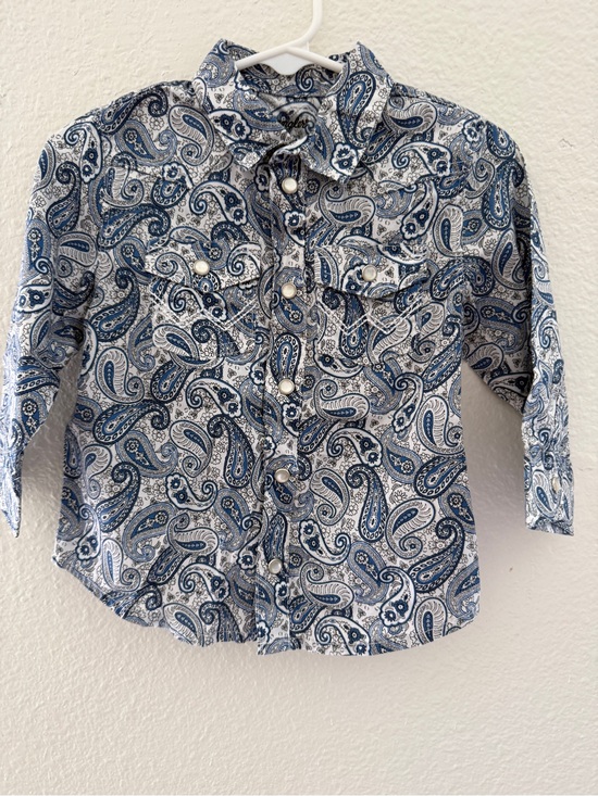 Wrangler Other - Wrangler Baby Blue Paisley Western Pearl Snap Shirt
